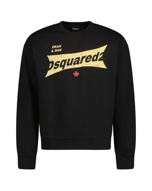 Dsquared2 Cool Fit Logo Schwarzer Pullover Mit Rundhalsausschnitt