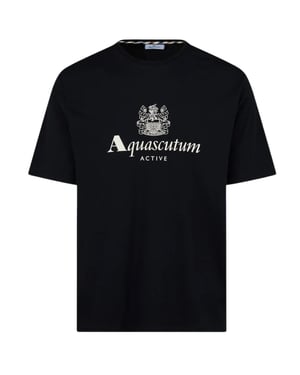 Aquascutum Active T-Shirt mit großem Logo - Schwarz