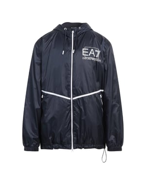 Ea7 Marineblaue Kapuzenjacke