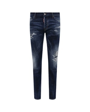 Dsquared2 Slim Jeans, Verwaschene, Abgenutzte Blaue Jeans