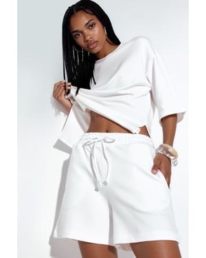 Sweat-Shorts mit Kordelzug in mittlerer Taille