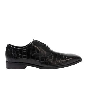 Giorgio - Krokodil Oxford-Schuhe für Herren, Vollnarbenleder (Schwarz)