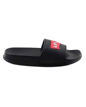 Levis - Fledermausflügel Logo Badesandale für Jungen (Schwarz)