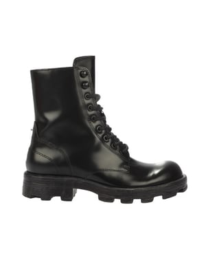 Diesel - "Hammer" Springerstiefel für Damen, Leder, Zum Schnüren (Schwarz)