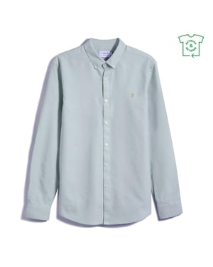 Farah - Button-Down-Hemd für Herren, Oxford-Stil, Langärmlig (Jadegrün)