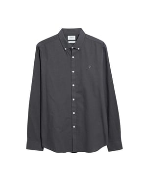 Farah - Button-Down-Hemd für Herren, Schmal, Langärmlig (Holzkohle)