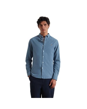 Farah - Button-Down-Hemd für Herren, Oxford-Stil, Langärmlig (Kreide Blau)