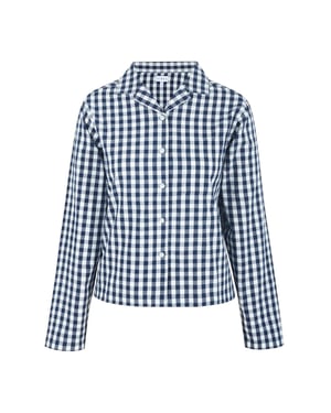 Linea - Hemd für Damen, leger, Langärmlig (Marine/Weiß)