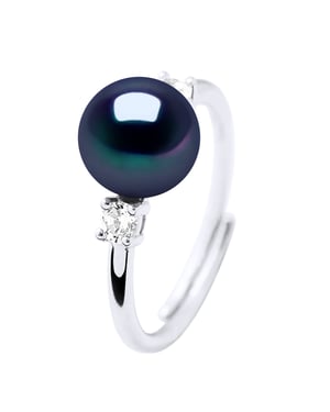 Ringschmuck - Echte Süßwasser-Zuchtperle, rund 7-8 mm