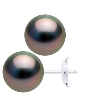 Ohrringe - Weißgold 375 - Echte Tahiti-Zuchtperlen rund 10-11 mm