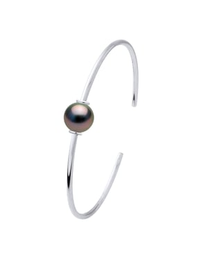Armreif - Silber 925 - Echte Tahiti-Zuchtperlen rund 9-10 mm