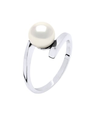 Armreif-Ring, echte Süßwasser-Zuchtperle, rund, 7–8 mm