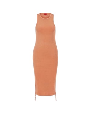 Hugo - "Nerana" Midikleid für Damen, Rippenstrick (Orange)