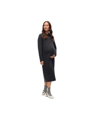 Mamalicious - "Vmmebba" Strickkleid für Damen, Umstandskleidung (Obsidianschwarz)