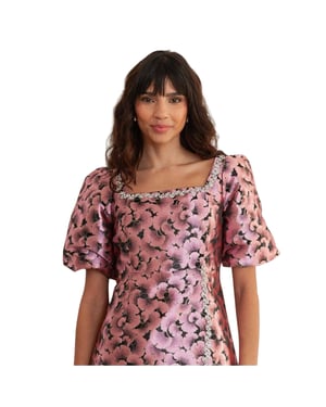 Lovedrobe - Shift-Kleid für Damen, Jacquard, Party (Pink)