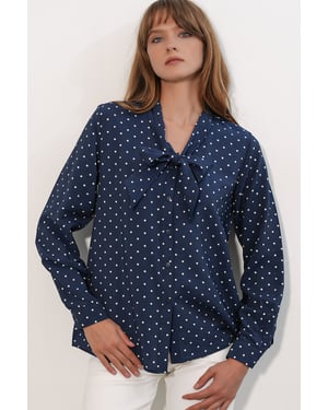 Punkte Popeline Shirtbluse