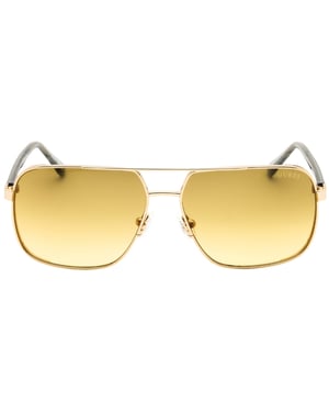 Guess Sonnenbrille, glänzend helles Gold mit braunem Verlaufsglas - Gold