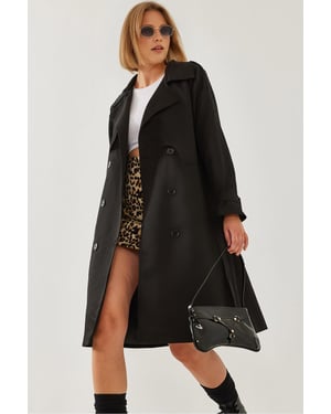 Gepolsterter Midi-Trenchcoat
