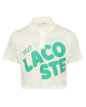 Lacoste - Poloshirt für Damen, kurz geschnitten (Weiß)
