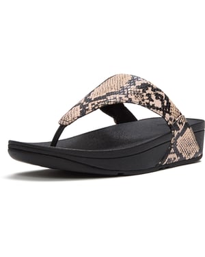 Fitflop Lulu Leder Damen Hazy Taupe/Schwarz Sandalen