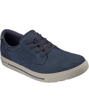 Skechers Arch Fit Solano 2.0 Rey Leder Herren Navy Wildleder Schnürschuhe
