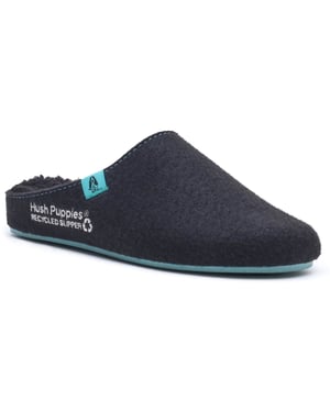 Hush Puppies Die guten Polyester Herren Schwarz Türkis Hausschuhe