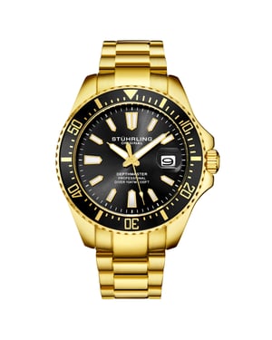 Gold und Schwarz Depthmaster Quartz 42mm