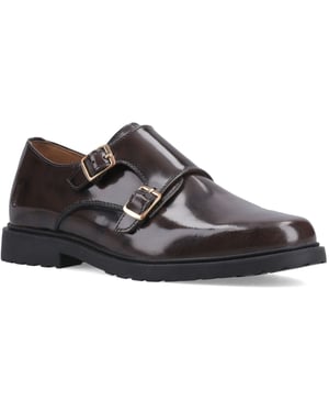Hush Puppies Verity Hi-Shine Leder Damen Schuhe in Schokolade