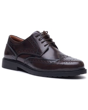Hush Puppies Verity Hi-Shine Leder Damen Schokoladen Brogues Schuhe