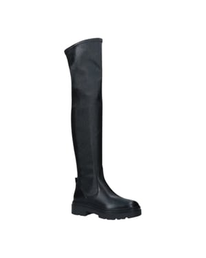 Diesel - Wasserstiefel für Damen, Leder, Blockabsatz (Schwarz)