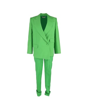 Alexander McQueen Zweireiher-Blazer mit Hose aus grüner Wolle