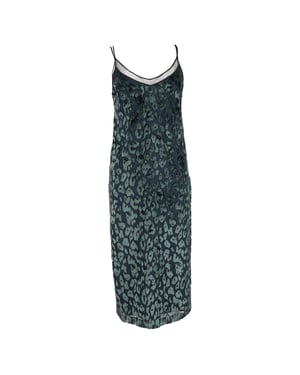 Hugo Boss Dudania Devoré Slip-Kleid aus grünem Samt