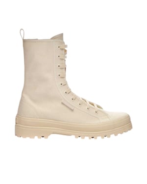 Superga - "2341 Alpina" Stiefel für Damen, Canvas, Plattform-Absatz (Rau Beige)