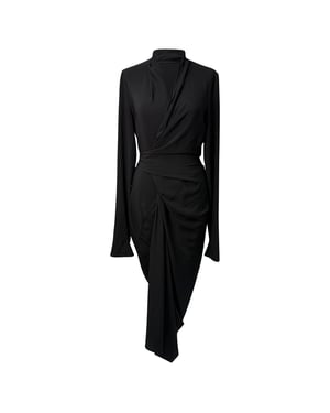 Rick Owens Cocoon Midikleid aus schwarzem Acetat