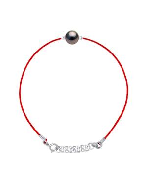 DIADEMA - Armband - Rotes Nylon - Tahiti-Perle