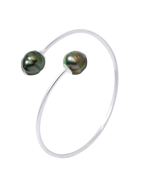 DIADEMA - Armband - Du & Ich - Silber - 2 echte Tahiti-Perlen