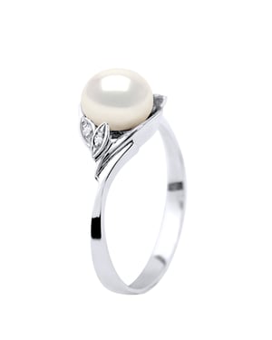 DIADEMA - Ring - Weißgold - Echte Süßwasserperlen - Weiß