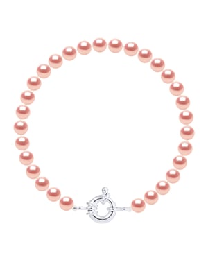 DIADEMA - Armband - Echte Süßwasserperlen - Rosa - Silber