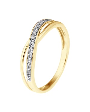 DIADEMA - Ring - Gekreuzt - Diamanten - Gelbgold