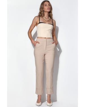 Hochtaillierte Stretch-Bengalin-Hosen