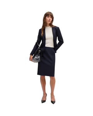 Boss - "Vileah" Bleistiftrock für Damen, Schurwolle (Dunkelblau)
