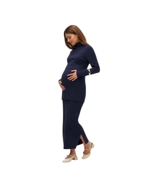 Mamalicious - Schlauchrock für Damen, gerippt (Marineblau)