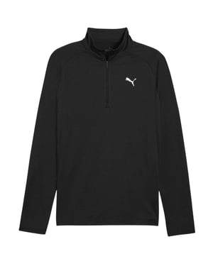 Puma - "Performance" Oberteil für Herren, mit kurzem Reißverschluss, Maßgeschneidert, Langärmlig (Schwarz)