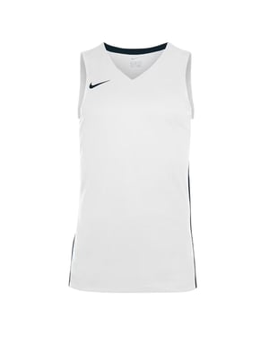 Nike - Basketball-Trikot für Kinder, V-Ausschnitt, Ärmellos (Weiß/Schwarz)