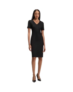 Boss - "Damaisa" Kleid für Damen, V-Ausschnitt, kurzärmlig (Schwarz)