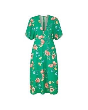 Yumi - Wickelkleid für Damen, Kimonoärmel (Grün)