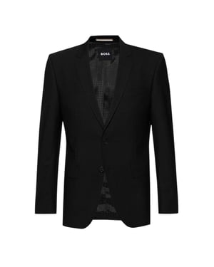 Boss - "H-Huge" Anzugjacke für Herren, angesetzte Ärmel (Schwarz)