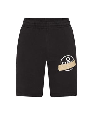Off White - Sweat-Shorts für Herren , Für die Freizeit (Schwarz/Beige)