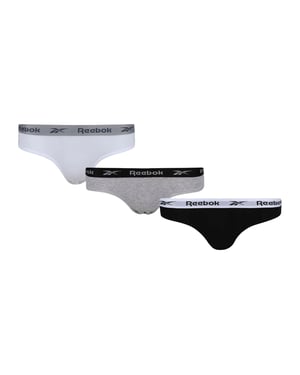 Reebok - "Carina" Slips für Damen (3er-Pack) (Schwarz/Weiß/Grau)