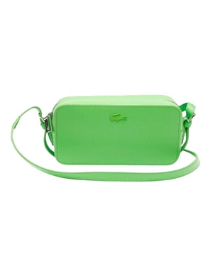 Lacoste - "Chantaco" Schultertasche für Damen , Kuh Leder (Grün)